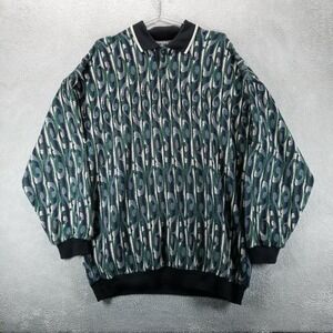 VTG Tundra‎ Canada Bachrach Sweater Mens XL Green Pullover Grandpa Geometric